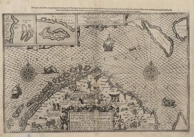 Map of Northern Norway with Enlarged Sections of Vardø and Kildin by Willem Barents by Lucas Janszoon Waghenaer